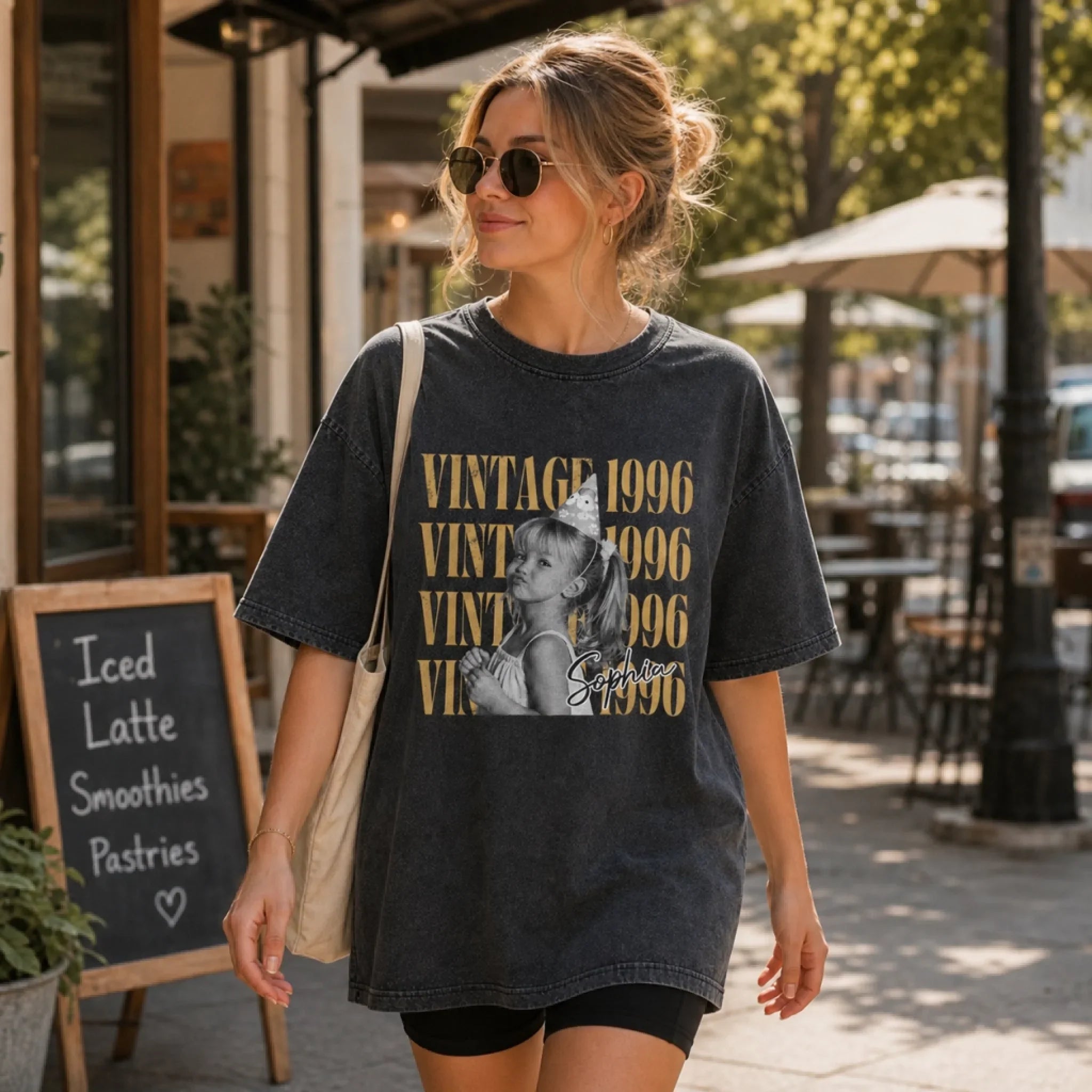 Custom Photo Washed Cotton T-shirt - Personalized Birthday Gifts For Men, Women - The Original Trendsetter Here