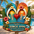 Custom Poolside Wood Sign - Personalized Summer Vacation And Travel Gifts For Husband And Wife, Him And Her - Still Walking Side By Side