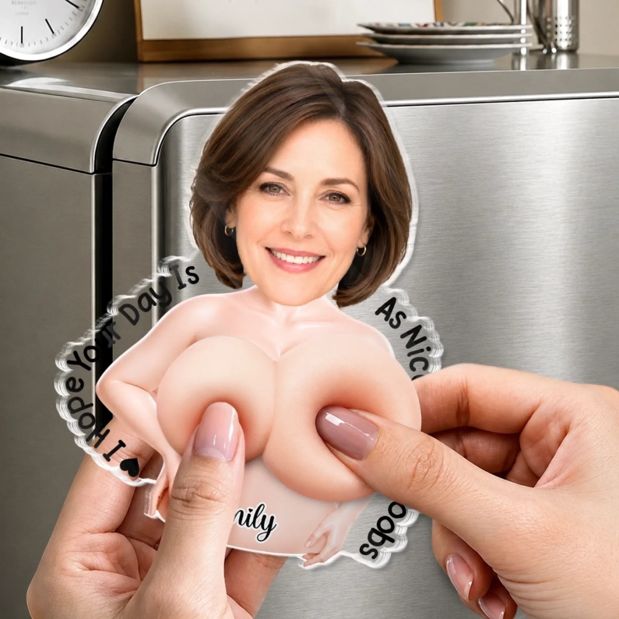 Custom Photo Squishy Acrylic Fridget Magnet - Personalized Anniversary Wedding Gifts For Husband And Wife, Him And Her - Thanks For All The Orgasms