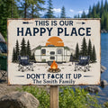 Custom Home Decor Metal Sign - Personalized Birthday Camping Gifts For Campers, Husband And Wife, Him And Her - Happy Campers Only