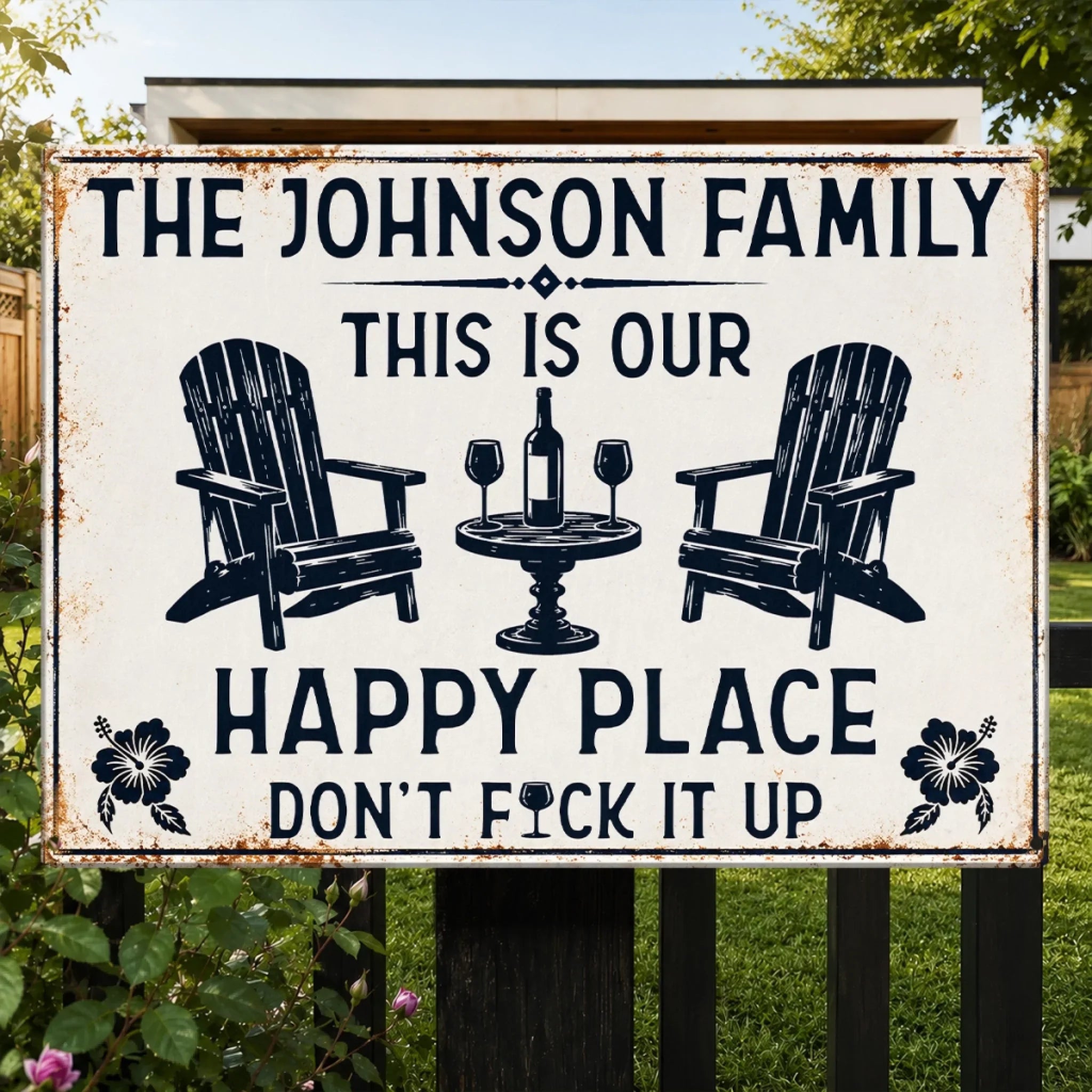 Custom Home Decor Metal Sign - Personalized  Summer Vacation And Travel Gifts For Husband And Wife, Him And Her - Our Favorite Escape