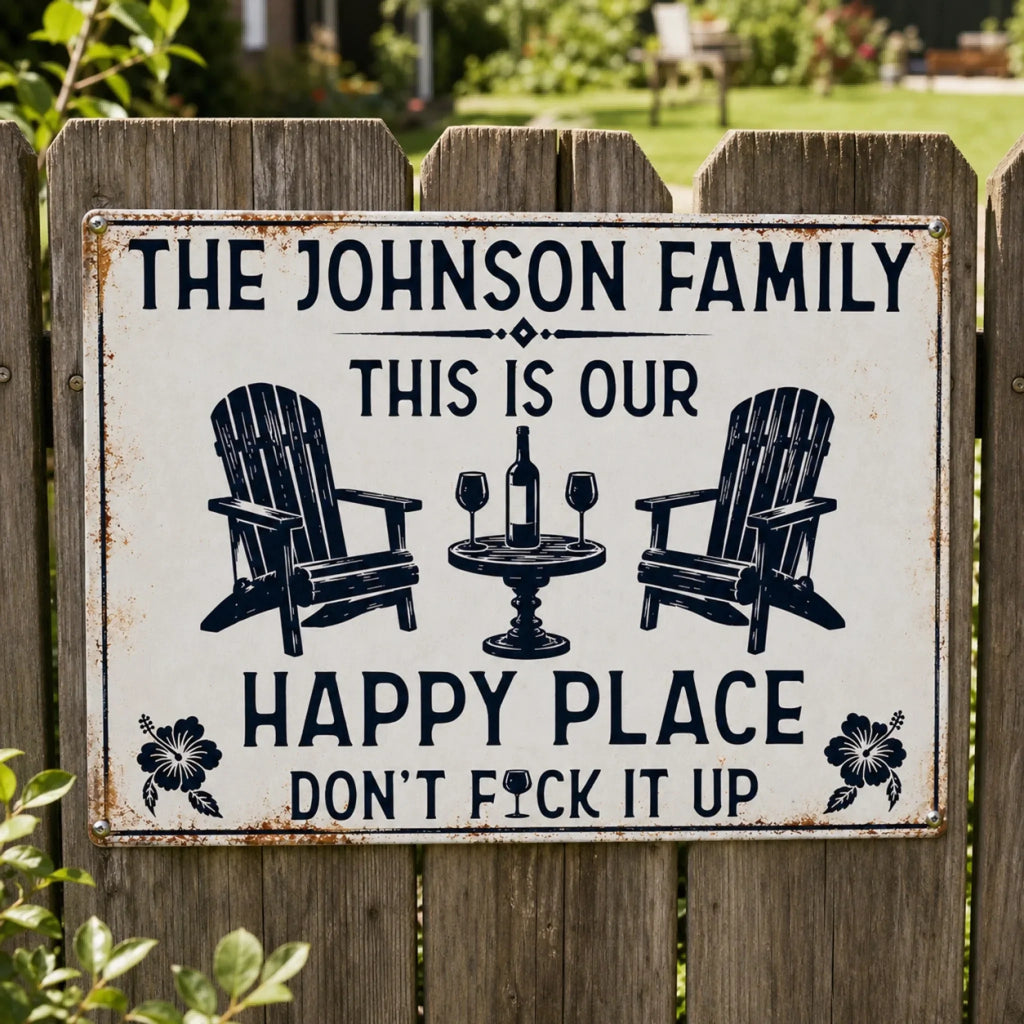 Custom Home Decor Metal Sign - Personalized  Summer Vacation And Travel Gifts For Husband And Wife, Him And Her - Our Favorite Escape