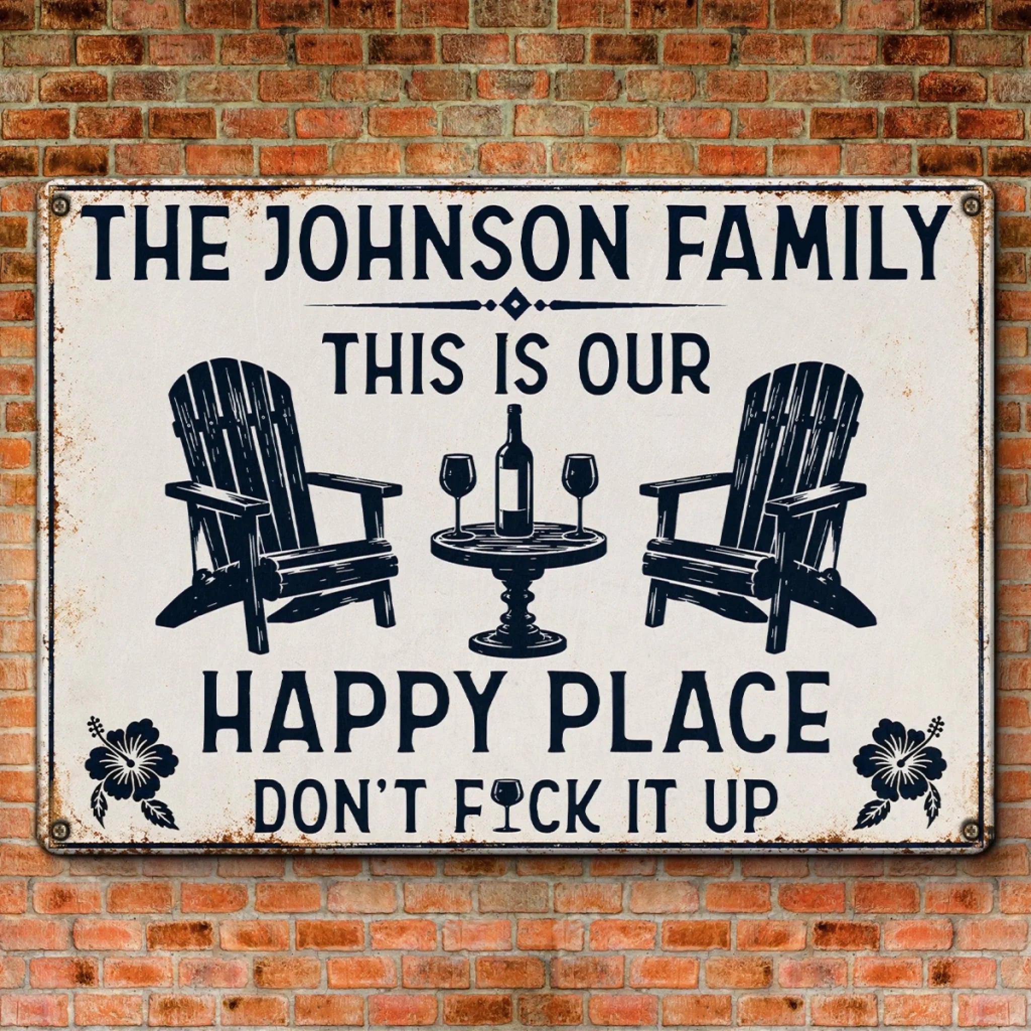 Custom Home Decor Metal Sign - Personalized  Summer Vacation And Travel Gifts For Husband And Wife, Him And Her - Our Favorite Escape