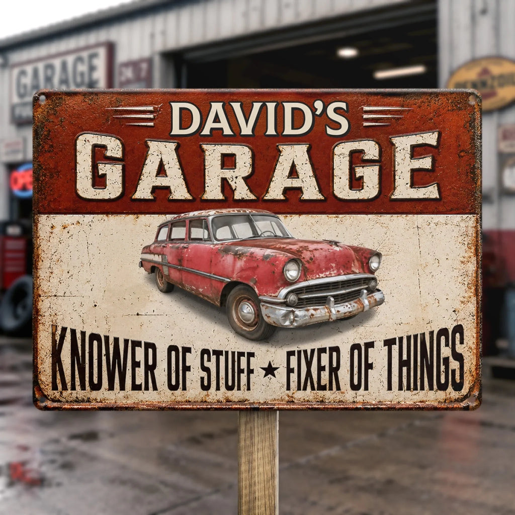 Custom Photo Home Decor Metal Sign - Personalized Birthday Gifts For Men, Man Cave, Dad, Grandpa - The Master Of All Trades Resides Here