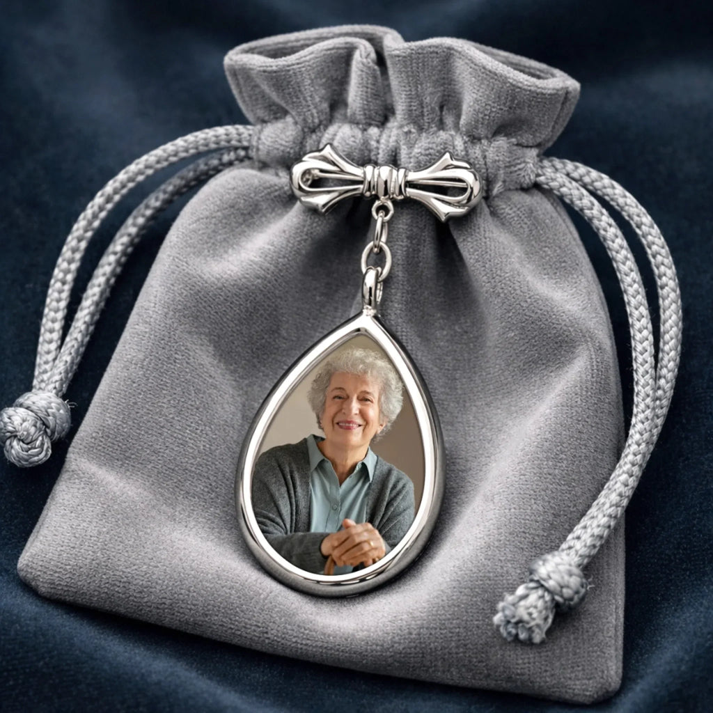 Custom Photo Teardrop Pin - Personalized Memorial Sympathy Gifts For Brides - A Love Remembered Forever