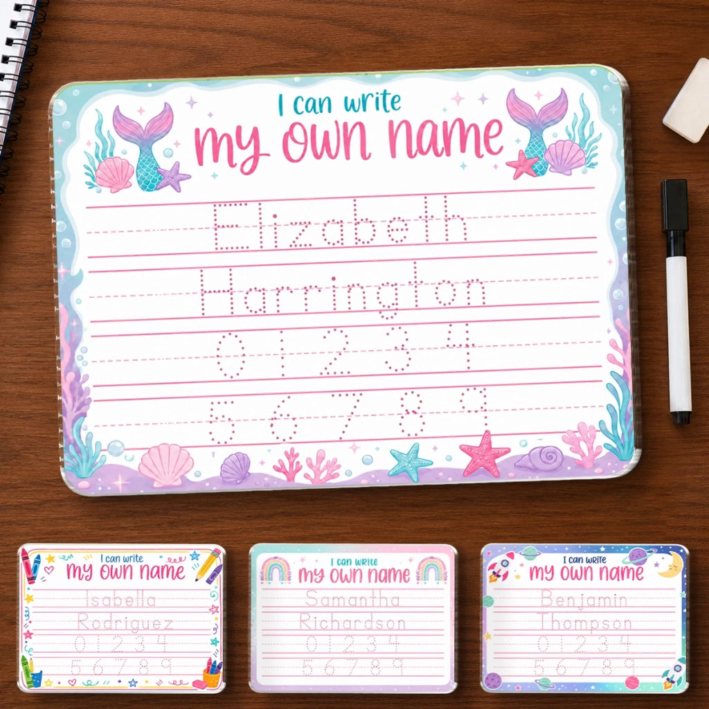 Custom Kids Acrylic Tracing Board - Personalized Back To School Gifts For Kids - Learning Never Stops