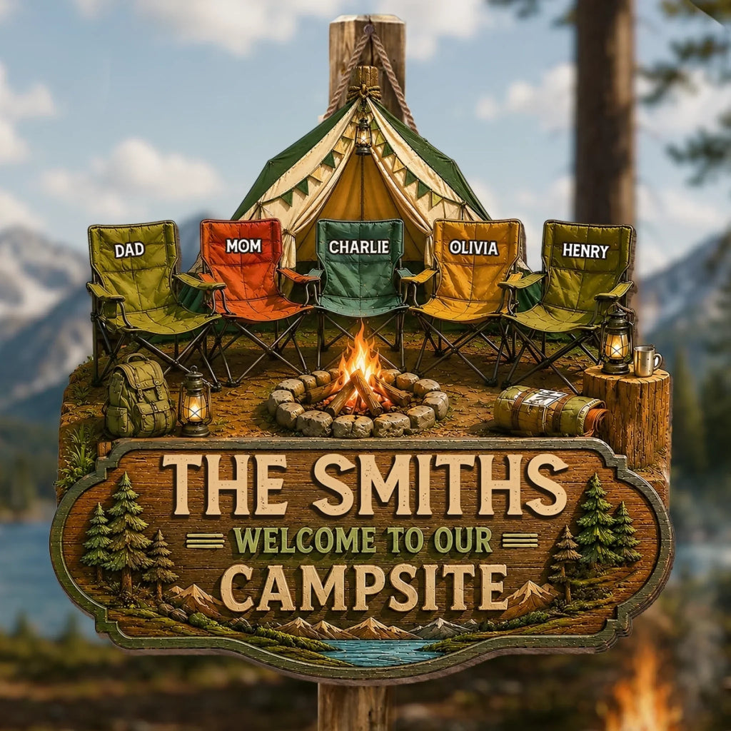 Custom Wood Sign - Personalized Birthday Camping Gifts For Campers, Mom, Dad, Brother, Sister, Kids - Family Adventures