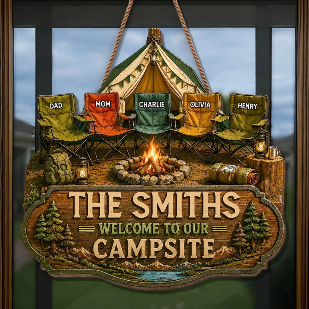 Custom Wood Sign - Personalized Birthday Camping Gifts For Campers, Mom, Dad, Brother, Sister, Kids - Family Adventures