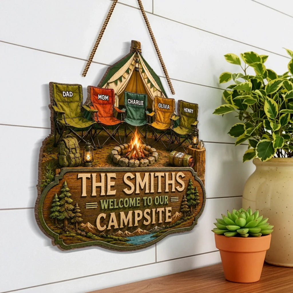 Custom Wood Sign - Personalized Birthday Camping Gifts For Campers, Mom, Dad, Brother, Sister, Kids - Family Adventures
