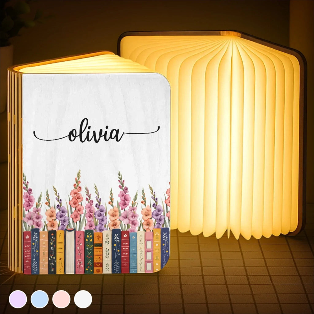 Custom Foldable LED Magic Book Lamp - Personalized Bookish Gifts For Book Lovers, Bookworms, Readers - Bloom & Read