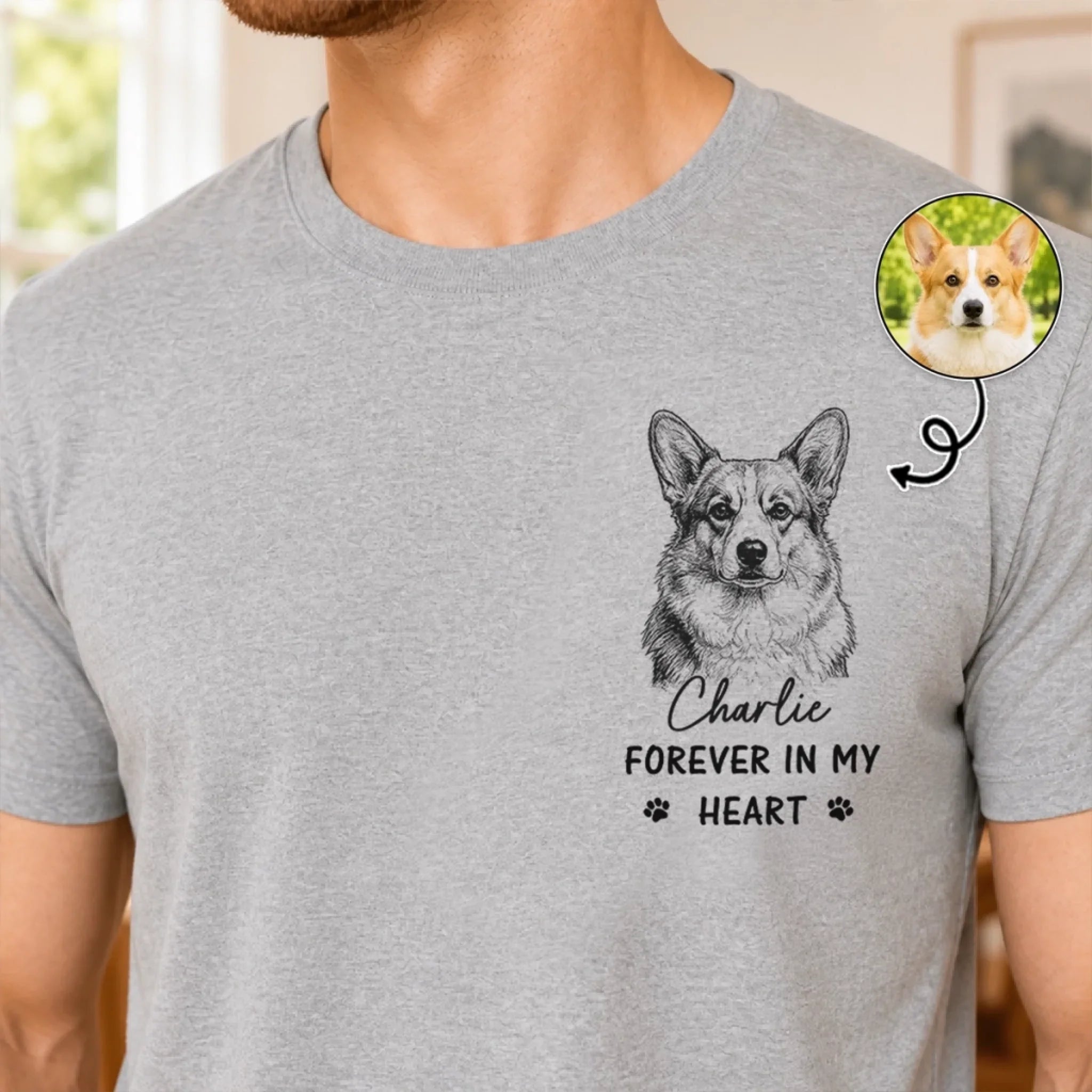 Custom Photo T-shirt, Hoodie - Personalized Pet Memorial Sympathy Gifts For Dogs, Cats - Forever In My Heart