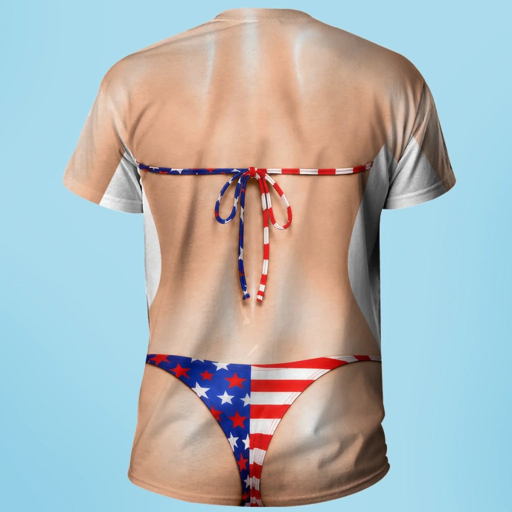 Custom Funny Patriotic T-shirt - Personalized Birthday Gifts For Men, Women - Freedom Never Looked So Hot