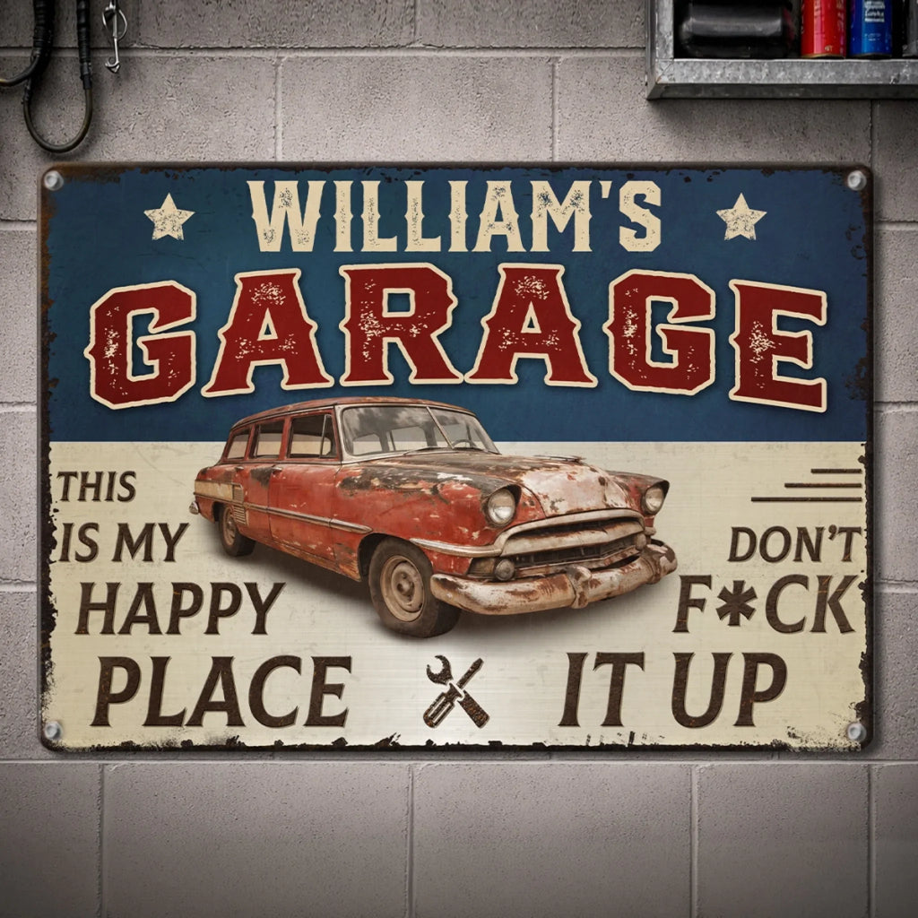 Custom Photo Home Decor Metal Sign - Personalized  Birthday Gifts For Men, Man Cave, Dad, Grandpa - Garage Therapy