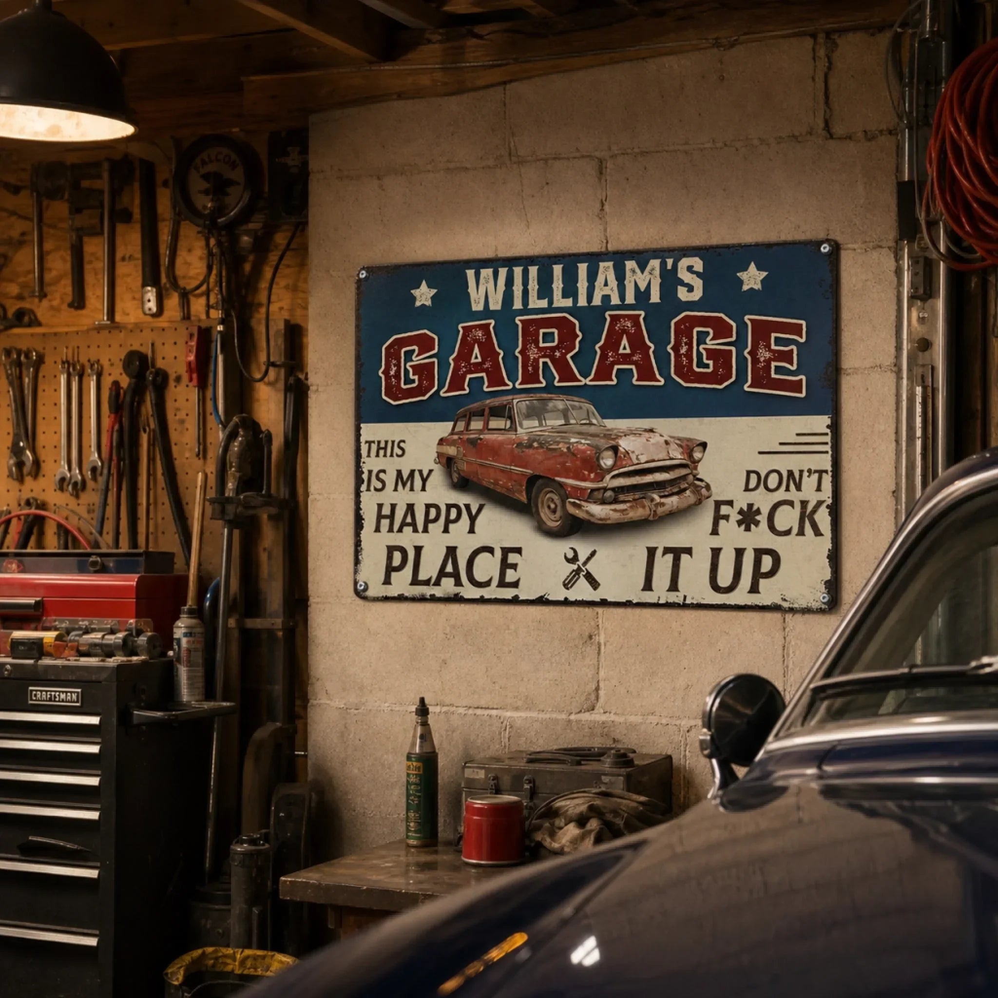Custom Photo Home Decor Metal Sign - Personalized  Birthday Gifts For Men, Man Cave, Dad, Grandpa - Garage Therapy