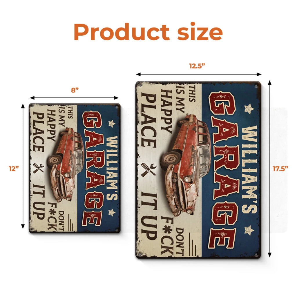 Custom Photo Home Decor Metal Sign - Personalized  Birthday Gifts For Men, Man Cave, Dad, Grandpa - Garage Therapy