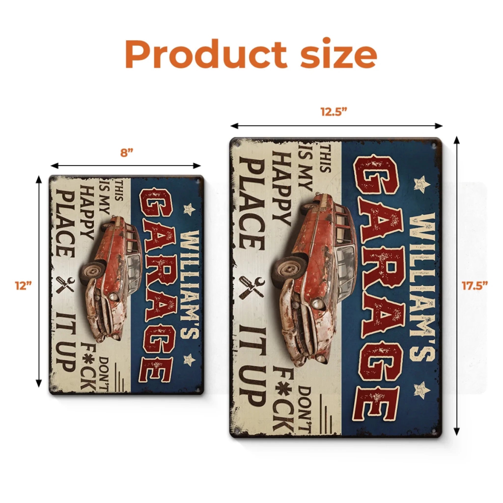 Custom Photo Home Decor Metal Sign - Personalized  Birthday Gifts For Men, Man Cave, Dad, Grandpa - Garage Therapy