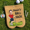 Custom Photo Flannel Golf Ball Bag Sack - Personalized Birthday Gifts For Golf Lovers, Sports Fans, Sports Lovers - Best Sack On The Green
