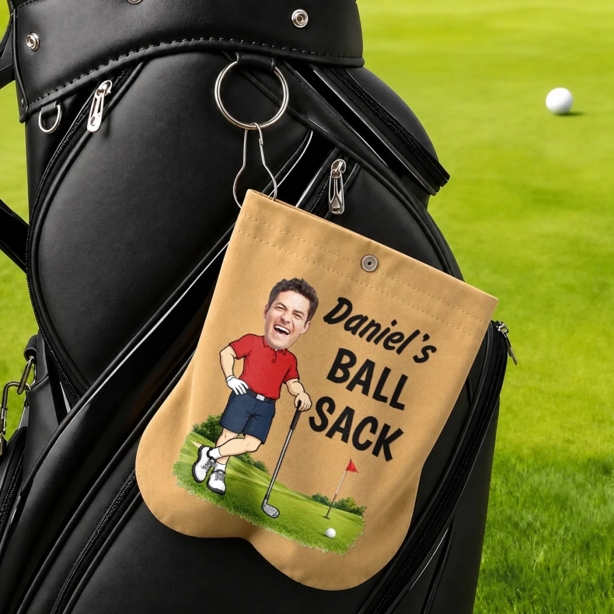 Custom Photo Flannel Golf Ball Bag Sack - Personalized Birthday Gifts For Golf Lovers, Sports Fans, Sports Lovers - Best Sack On The Green