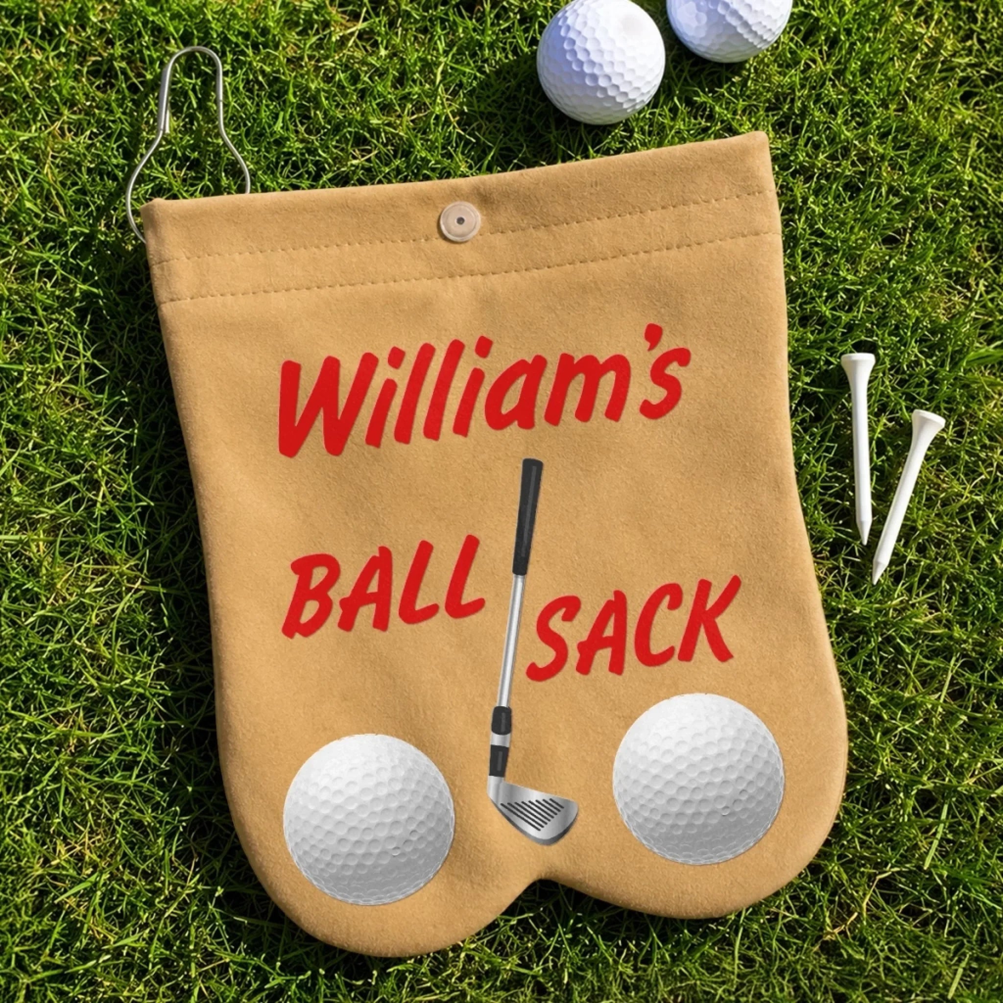 Custom Flannel Golf Ball Bag Sack - Personalized Birthday Gifts For Golf Lovers, Sports Fans, Sports Lovers - King Of The Golf Course