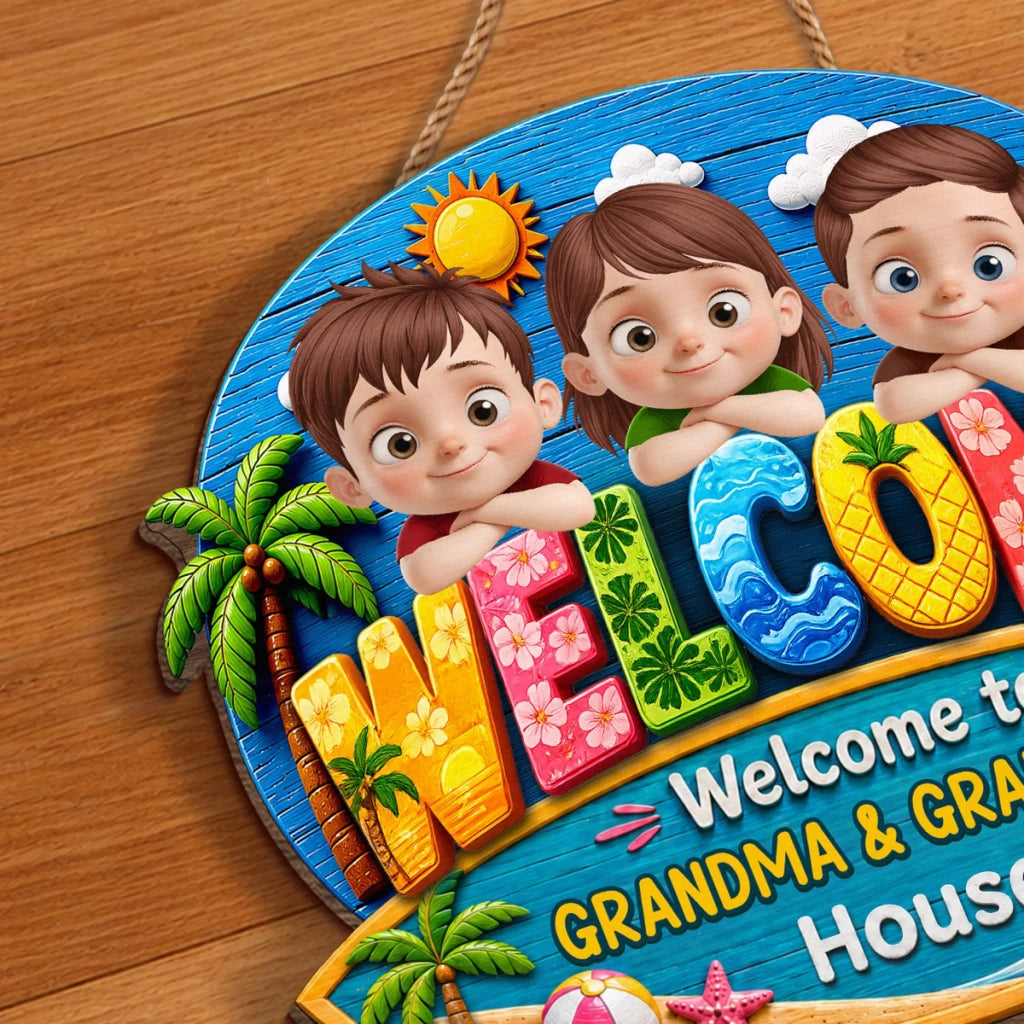 Custom Poolside Wood Sign - Personalized Summer Vacation And Travel Gifts For Grandma, Grandpa - Sweet Summer Moments