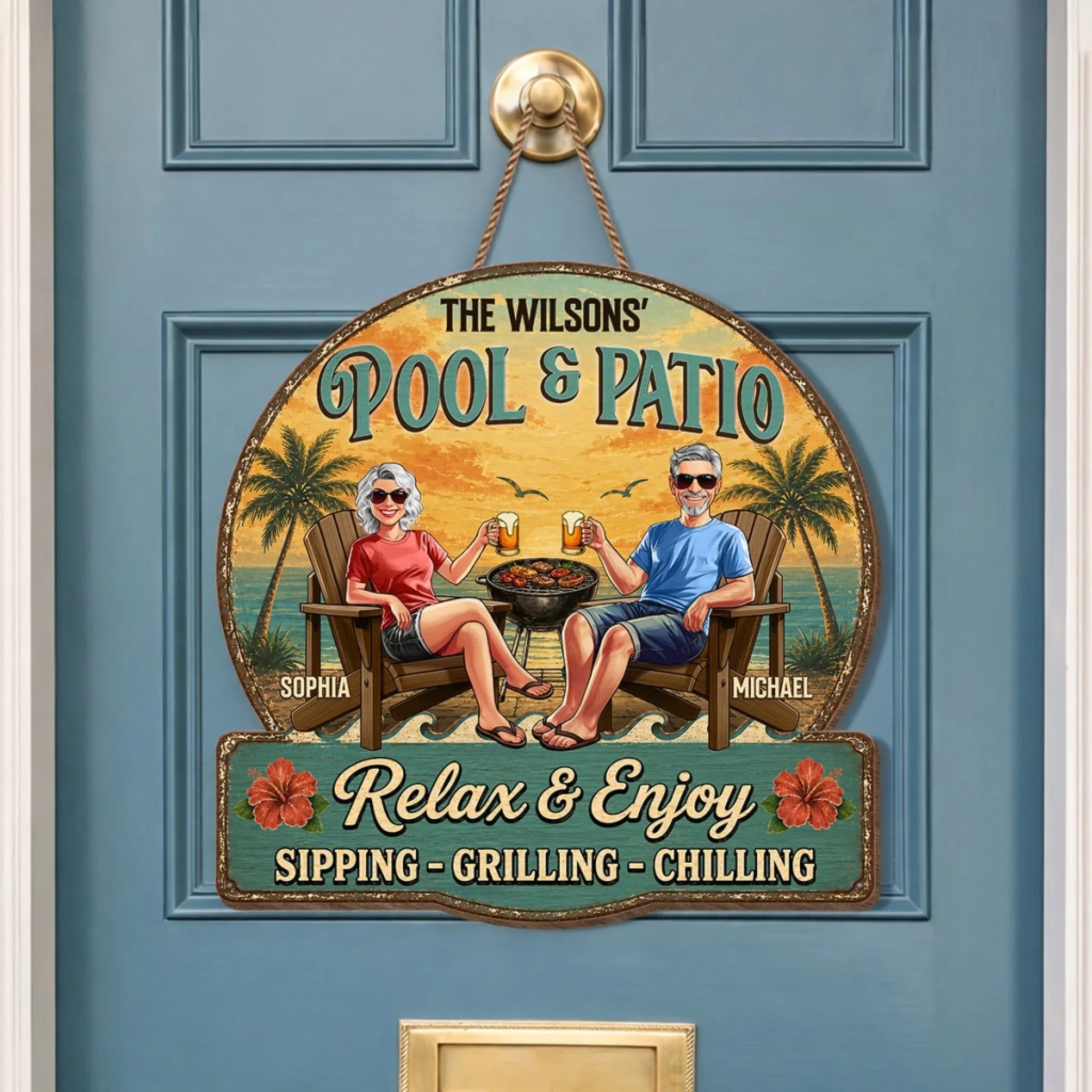Custom Wood Sign - Personalized Summer Vacation And Travel Gifts For Husband And Wife, Him And Her - Best Travel Partner For Life