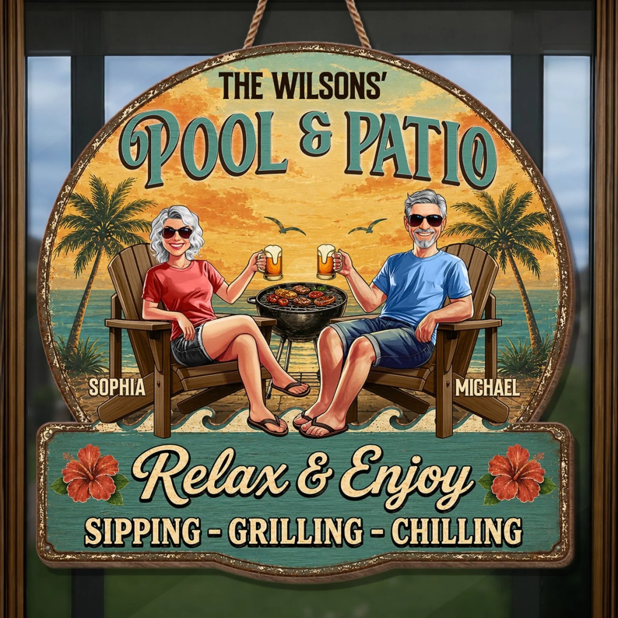 Custom Wood Sign - Personalized Summer Vacation And Travel Gifts For Husband And Wife, Him And Her - Best Travel Partner For Life