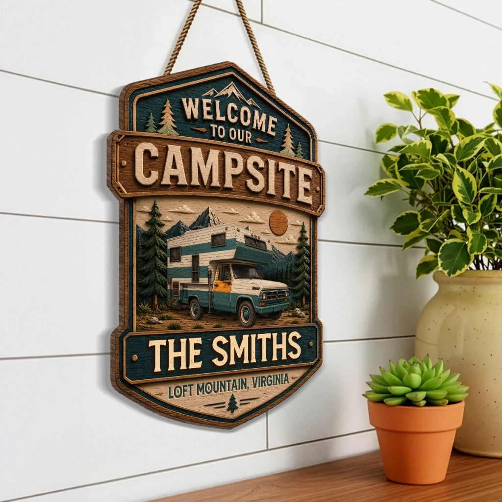 Custom Wood Sign - Personalized Birthday Camping Gifts For Campers, Mom, Dad, Brother, Sister, Kids - Camper Life, Best Life