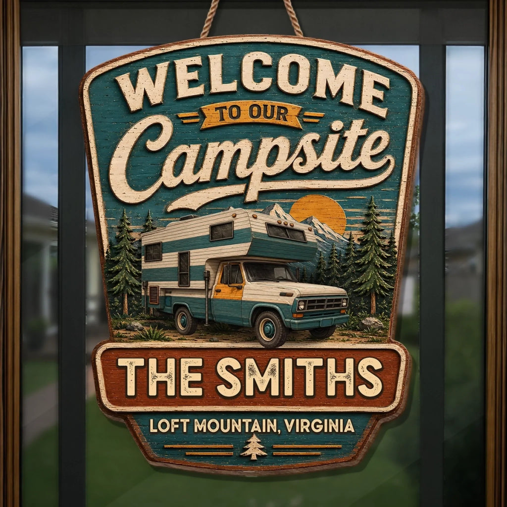 Custom Wood Sign - Personalized Birthday Camping Gifts For Campers, Mom, Dad, Brother, Sister, Kids - Our Little Outdoor Sanctuary