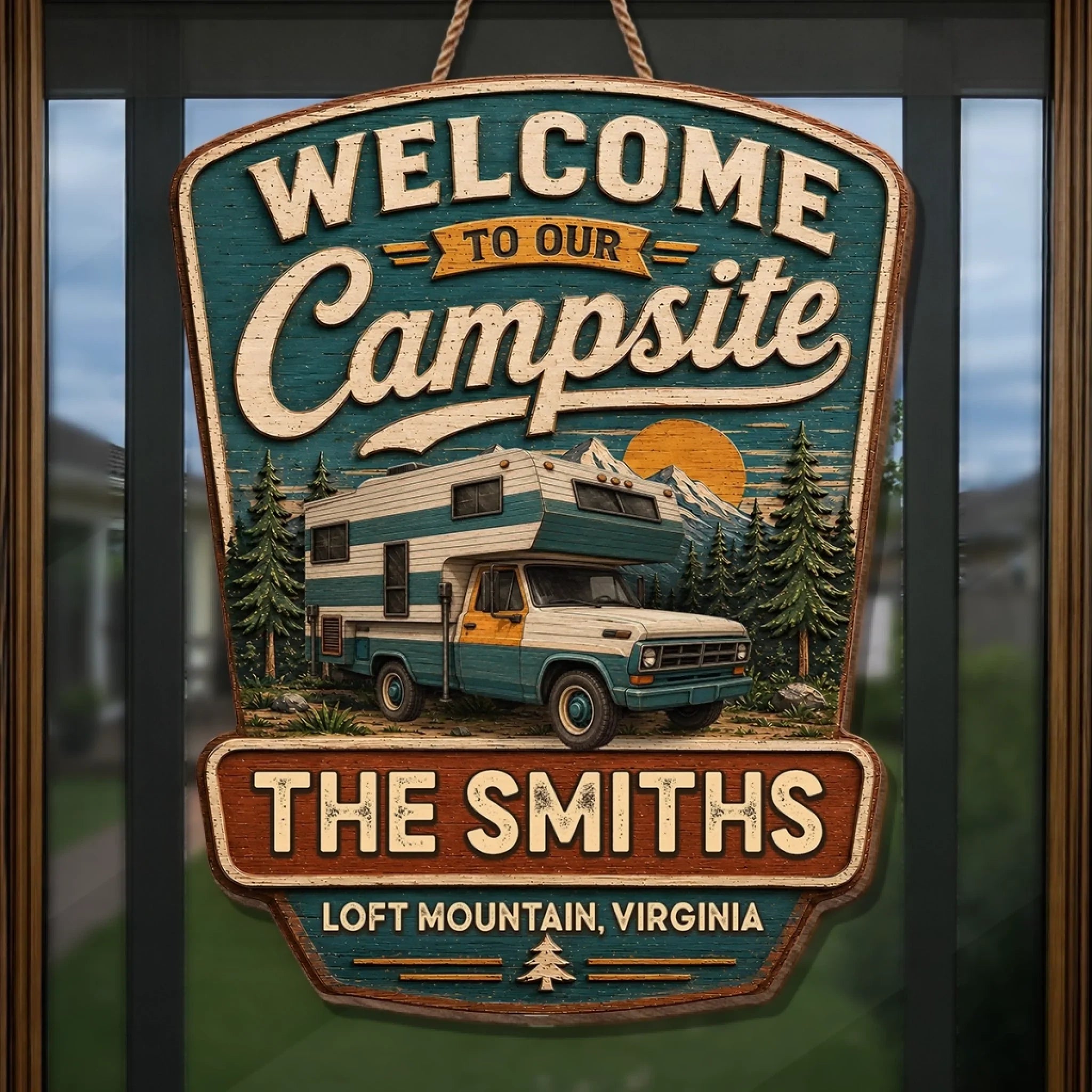 Custom Wood Sign - Personalized Birthday Camping Gifts For Campers, Mom, Dad, Brother, Sister, Kids - Our Little Outdoor Sanctuary