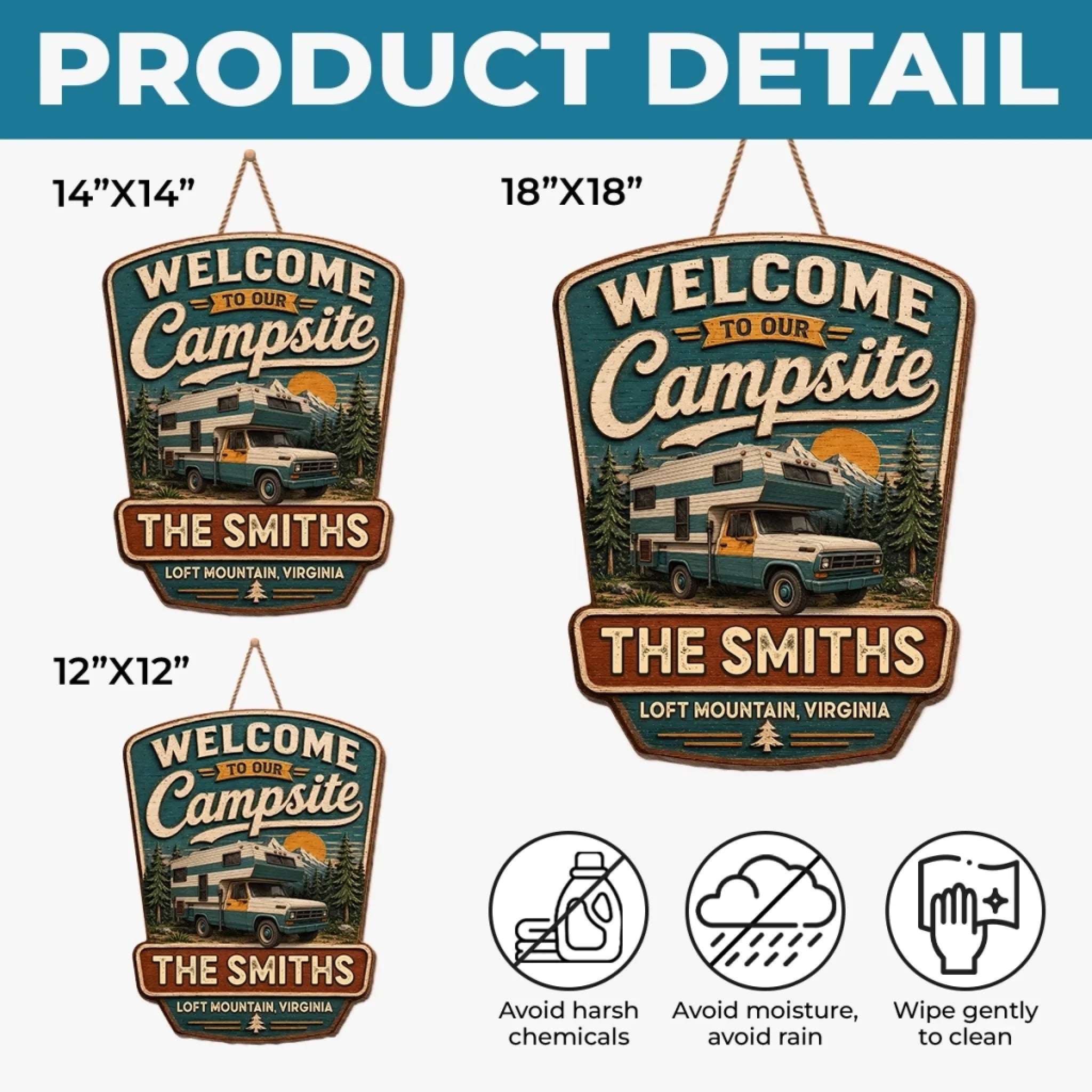Custom Wood Sign - Personalized Birthday Camping Gifts For Campers, Mom, Dad, Brother, Sister, Kids - Our Little Outdoor Sanctuary