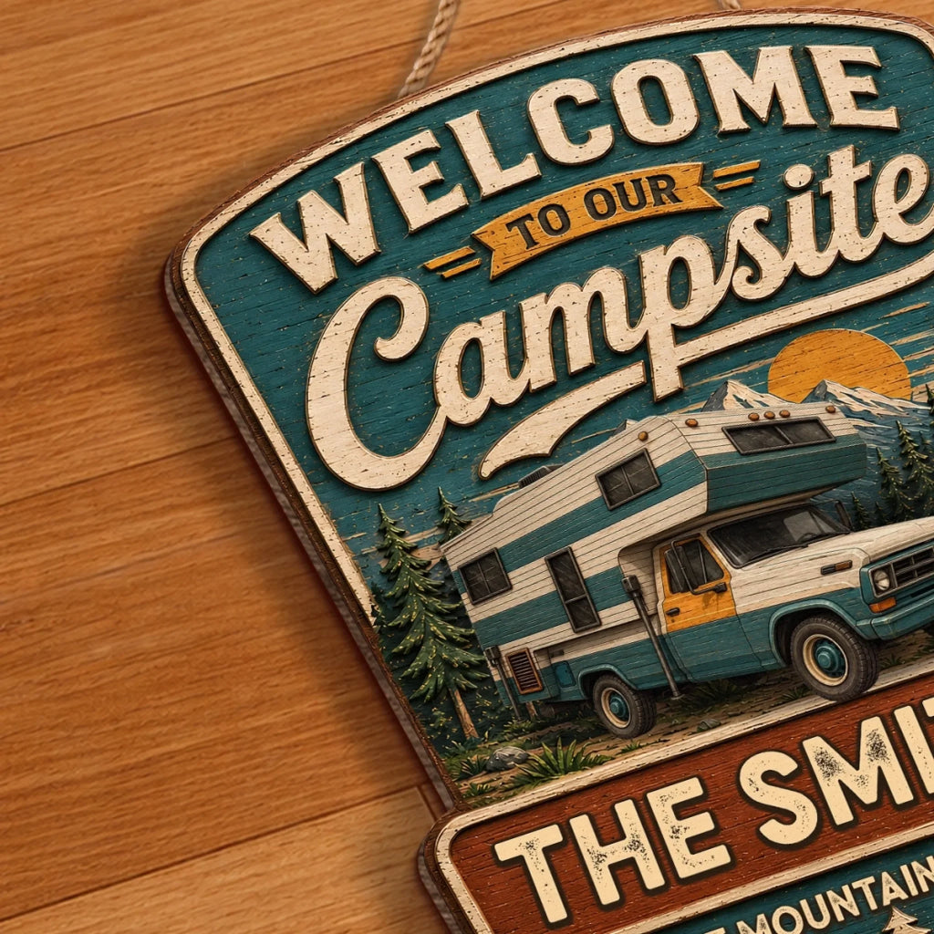 Custom Wood Sign - Personalized Birthday Camping Gifts For Campers, Mom, Dad, Brother, Sister, Kids - Our Little Outdoor Sanctuary