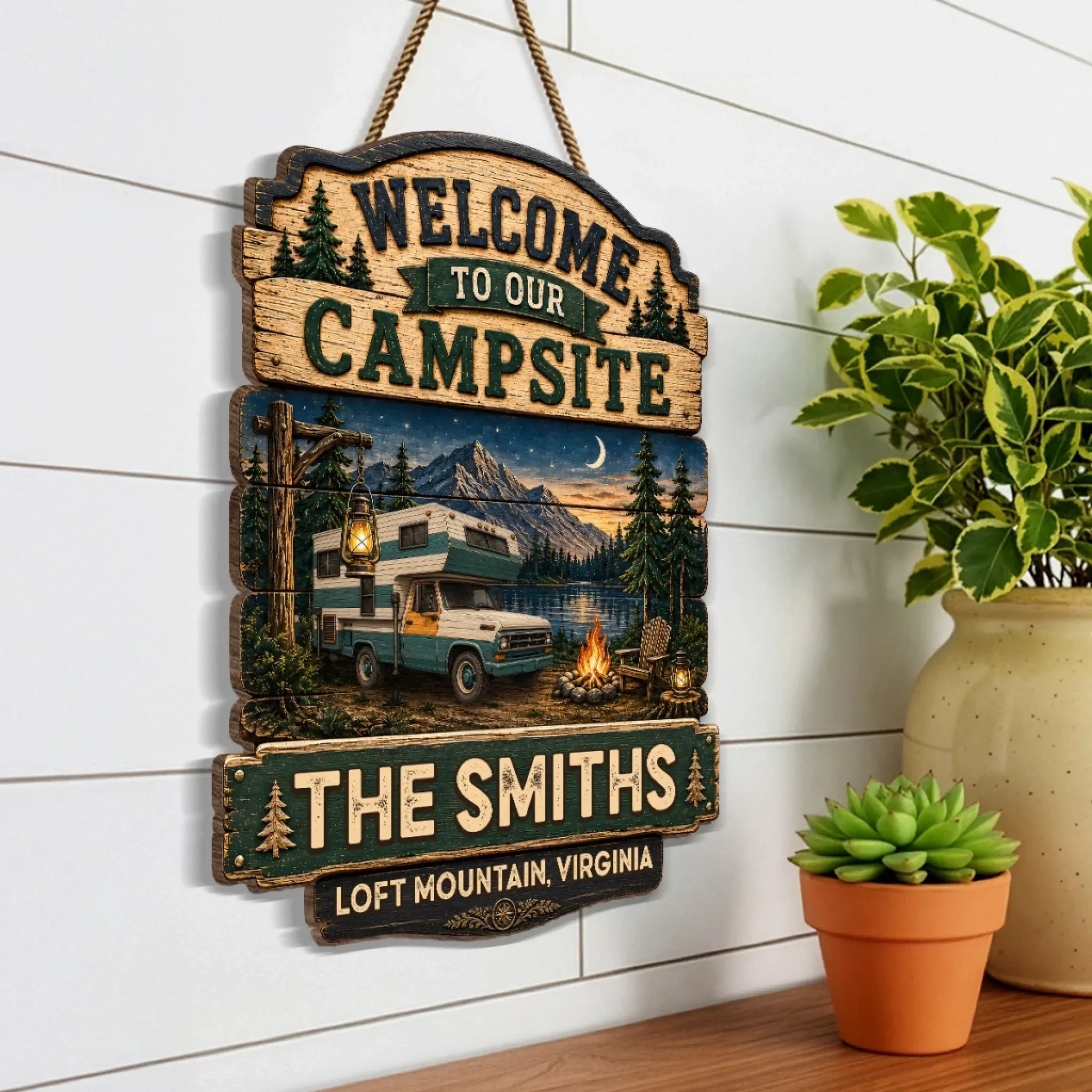 Custom Wood Sign - Personalized Birthday Camping Gifts For Campers, Mom, Dad, Brother, Sister, Kids - Rustic Charm, Endless Memories