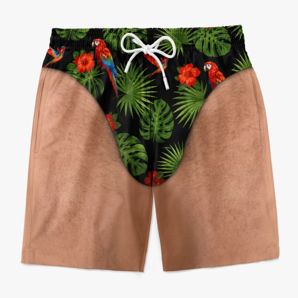 Custom Funny Men Swim Trunks - Personalized Summer Vacation And Travel Gifts For Men - Looking Good Naturally
