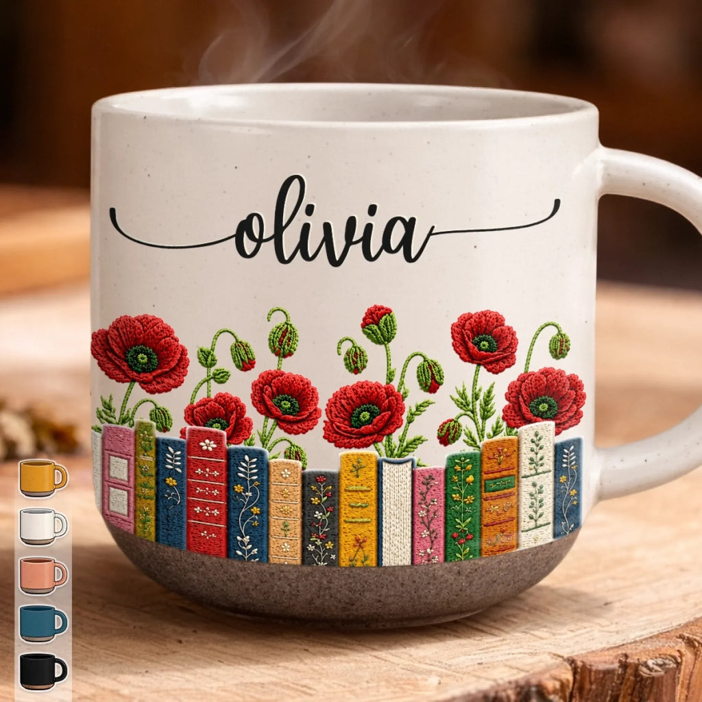 Custom Pottery Mug - Personalized Bookish Gifts For Book Lovers, Bookworms, Readers - Books Bloom The Soul