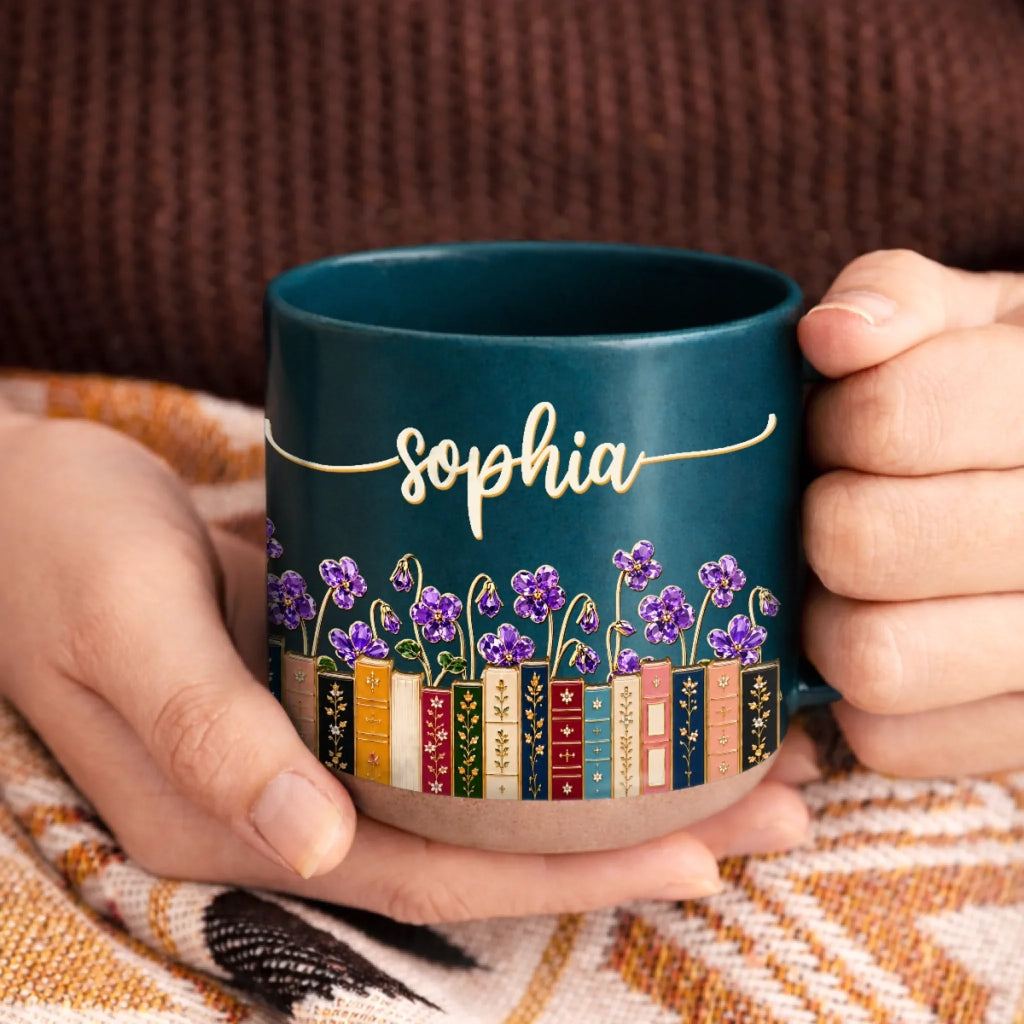 Custom Pottery Mug - Personalized Bookish Gifts For Book Lovers, Bookworms, Readers - Where Stories Bloom