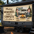 Custom Outdoor Banner - Personalized Camping Gifts For Campers, Husband And Wife, Him And Her - Home Is Wherever We Roam