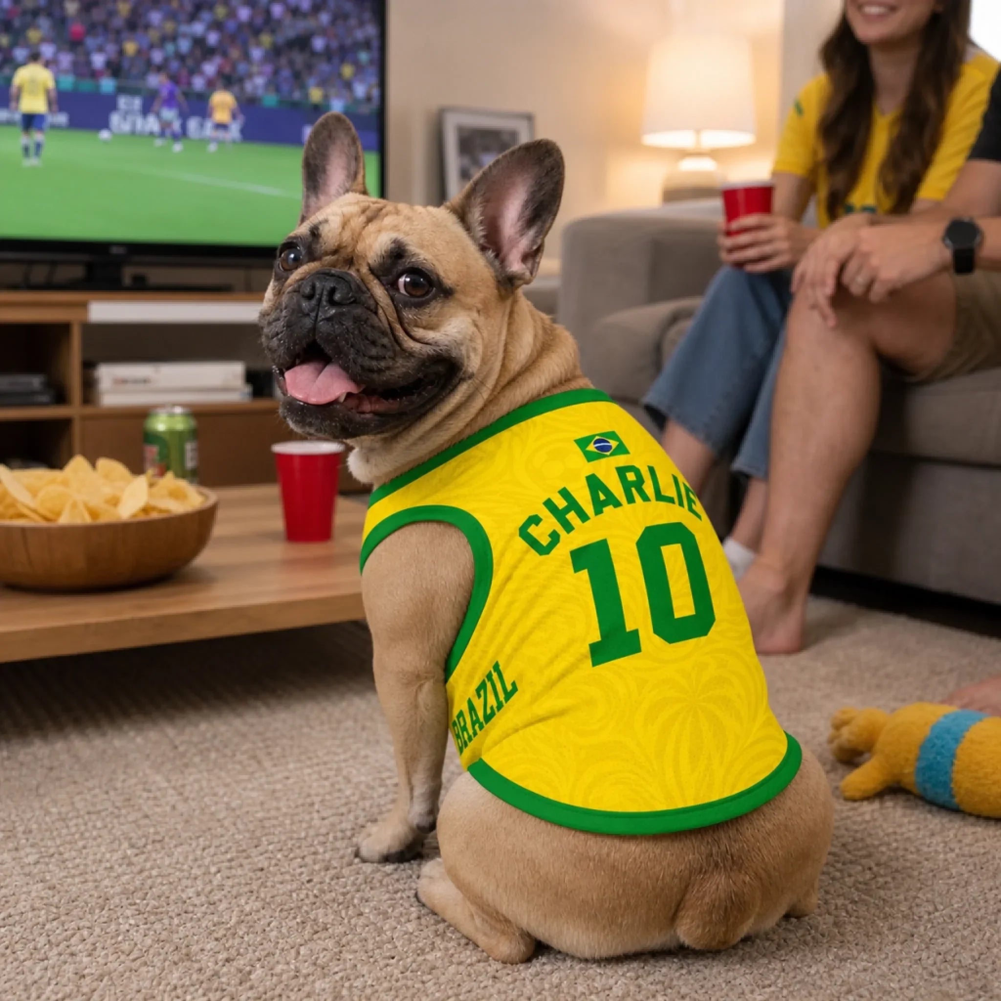 Custom Brazil World Football Pet Jersey - Personalized Birthday Gifts For Football Dog Cat Lovers, Dog Dad And Mom, Cat Owners - Cutest Playmaker On The Pitch