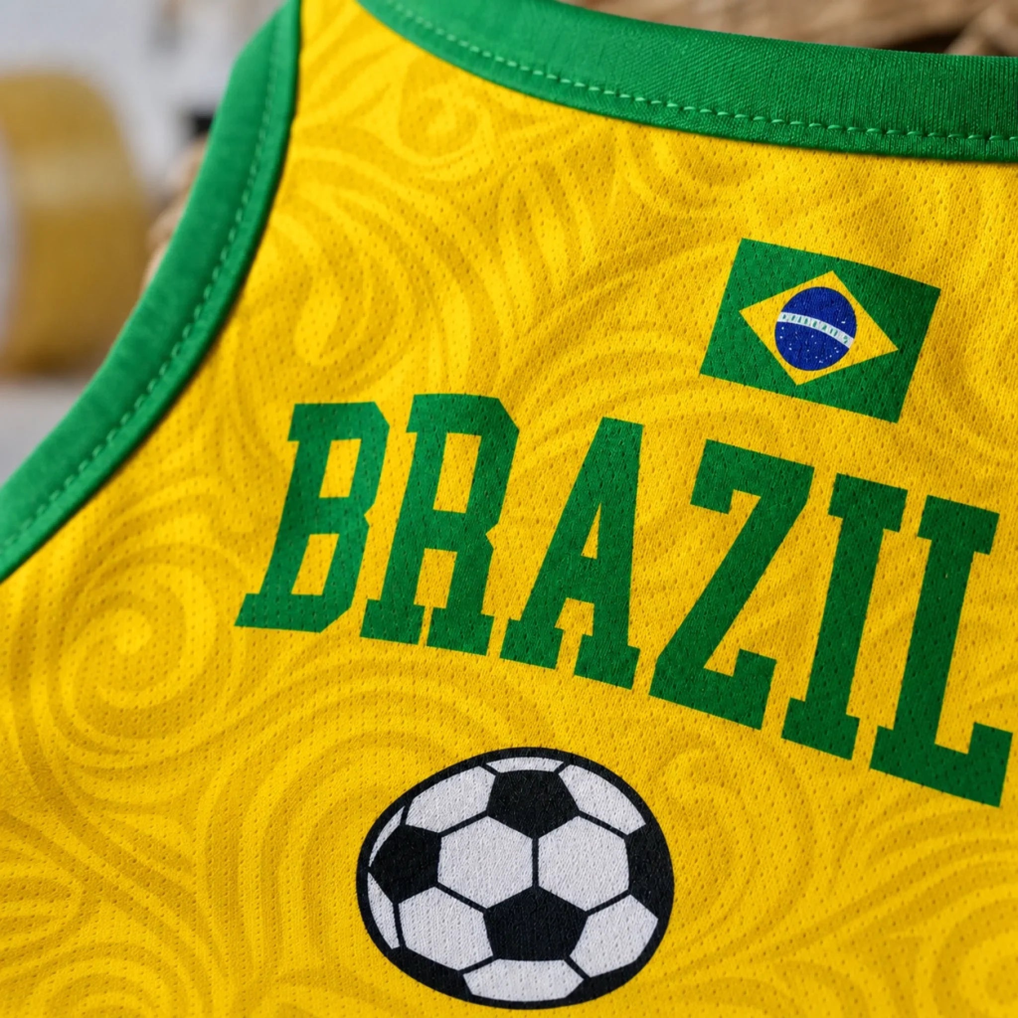 Custom Brazil World Football Pet Jersey - Personalized Birthday Gifts For Football Dog Cat Lovers, Dog Dad And Mom, Cat Owners - Cutest Playmaker On The Pitch