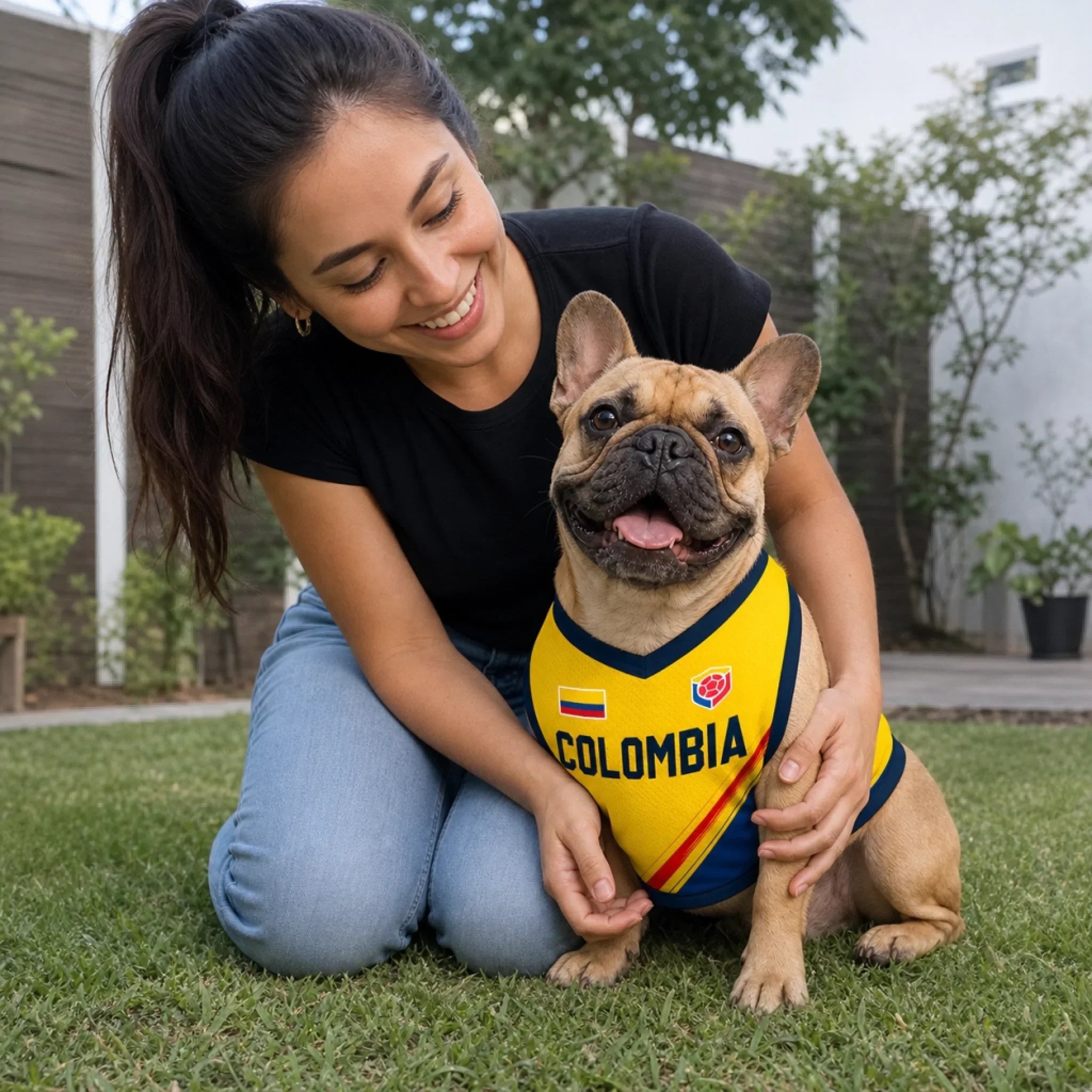 Custom Colombia World Football Pet Jersey - Personalized Birthday Gifts For Football Dog Cat Lovers, Dog Dad And Mom, Cat Owners - Viva Colombia, Furry Edition