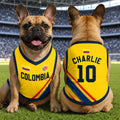 Custom Colombia World Football Pet Jersey - Personalized Birthday Gifts For Football Dog Cat Lovers, Dog Dad And Mom, Cat Owners - Viva Colombia, Furry Edition