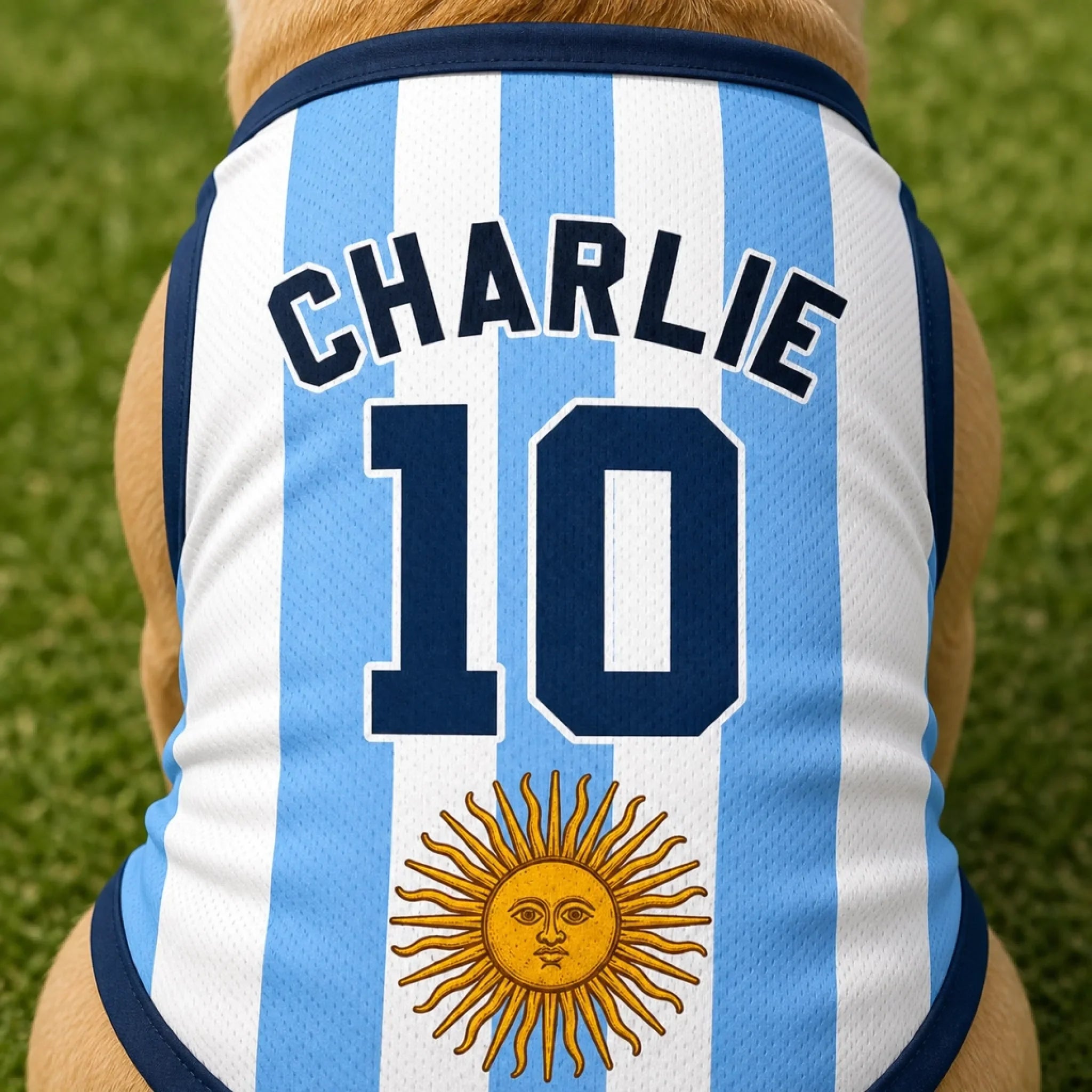 Custom Argentina World Football Pet Jersey - Personalized Birthday Gifts For Football Dog Cat Lovers, Dog Dad And Mom, Cat Owners - Dog Dad's Favorite Champion