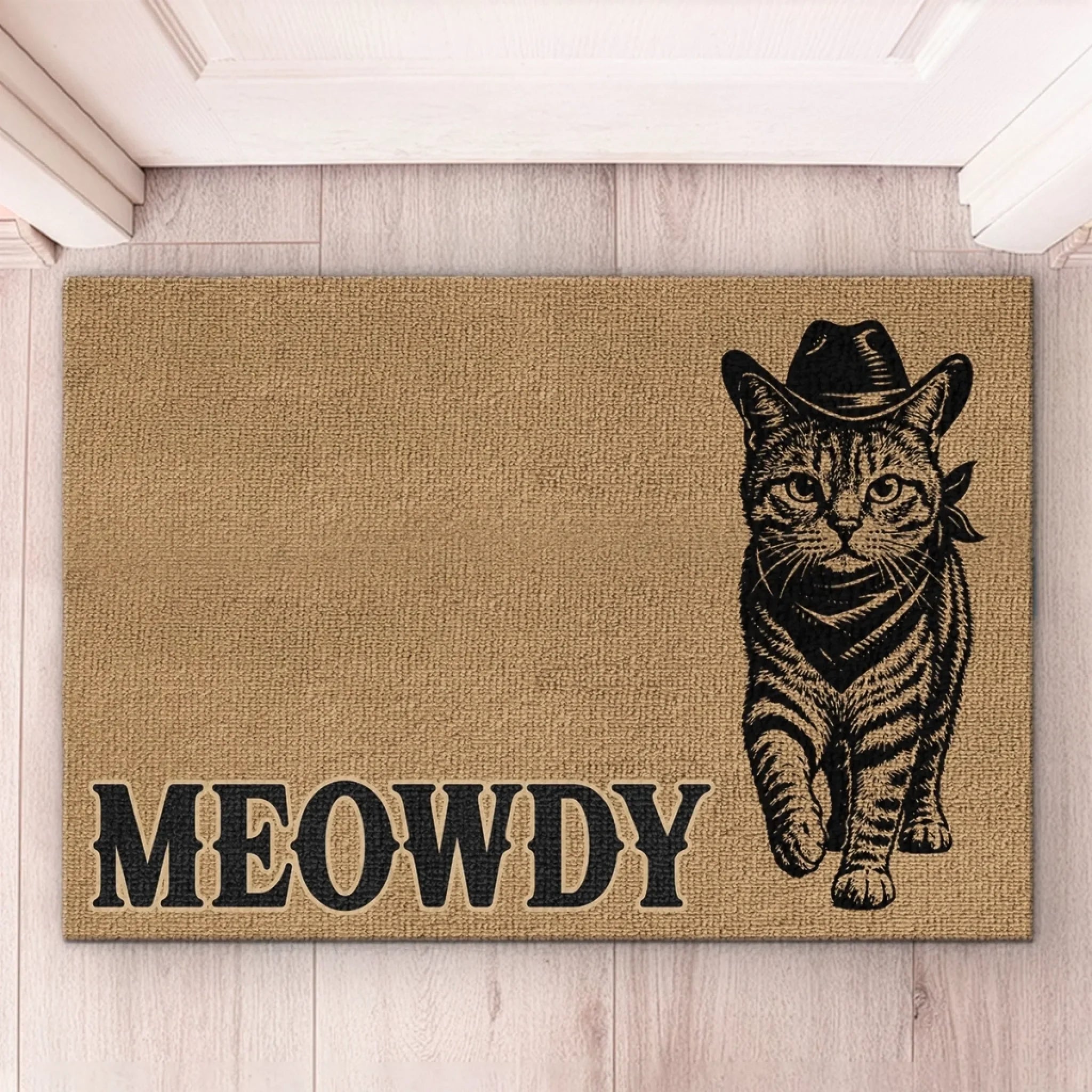 Custom Photo Home Decor Decorative Mat - Personalized Birthday Gifts For Cat Lovers, Cat Mom And Dad - Giddy Up, Kitty Up