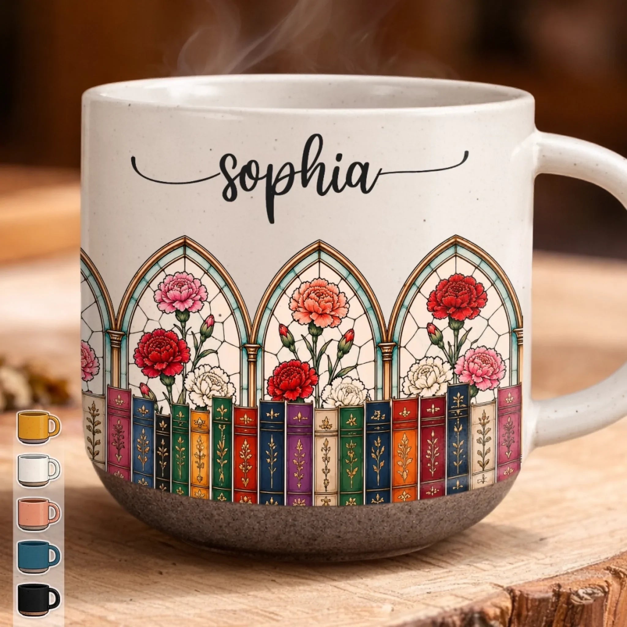 Custom Pottery Mug - Personalized Bookish Gifts For Book Lovers, Bookworms, Readers - Bloom Through Books