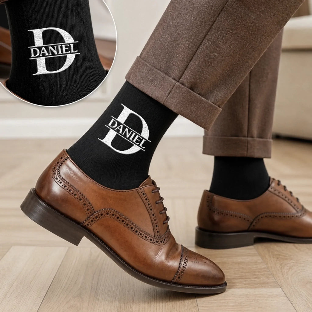 Custom Embroidered Socks - Personalized Groomsmen Proposal Wedding Gifts For Him, Son, Groomsmen - Suit Up Boys
