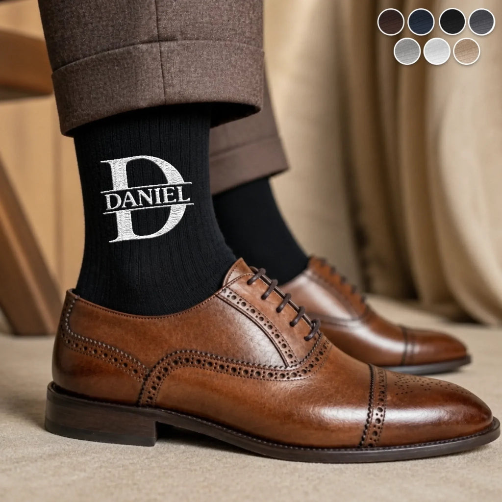 Custom Embroidered Socks - Personalized Groomsmen Proposal Wedding Gifts For Him, Son, Groomsmen - Suit Up Boys