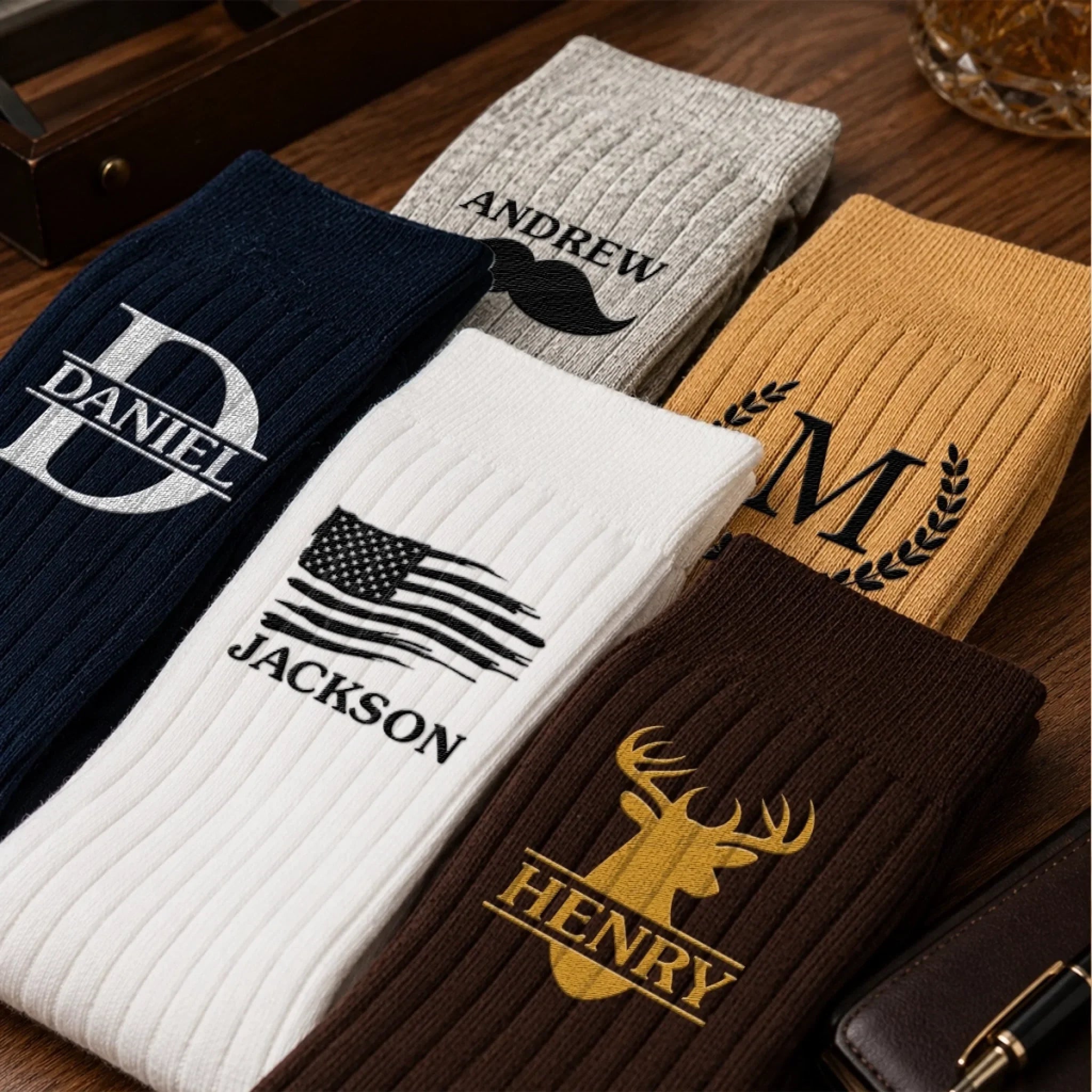 Custom Embroidered Socks - Personalized Groomsmen Proposal Wedding Gifts For Him, Son, Groomsmen - Suit Up Boys