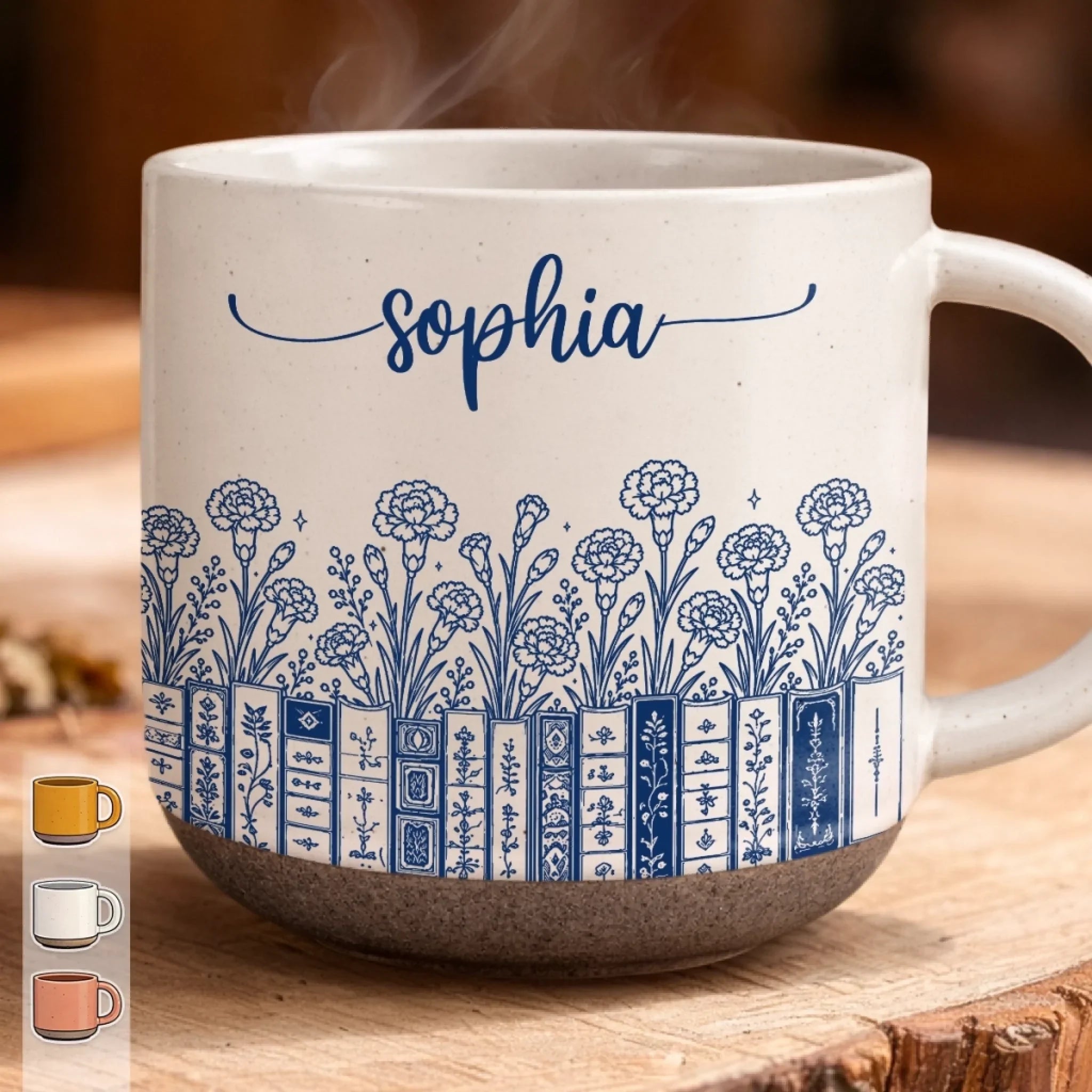 Custom Pottery Mug - Personalized Bookish Gifts For Book Lovers, Bookworms, Readers - Peace Love Books