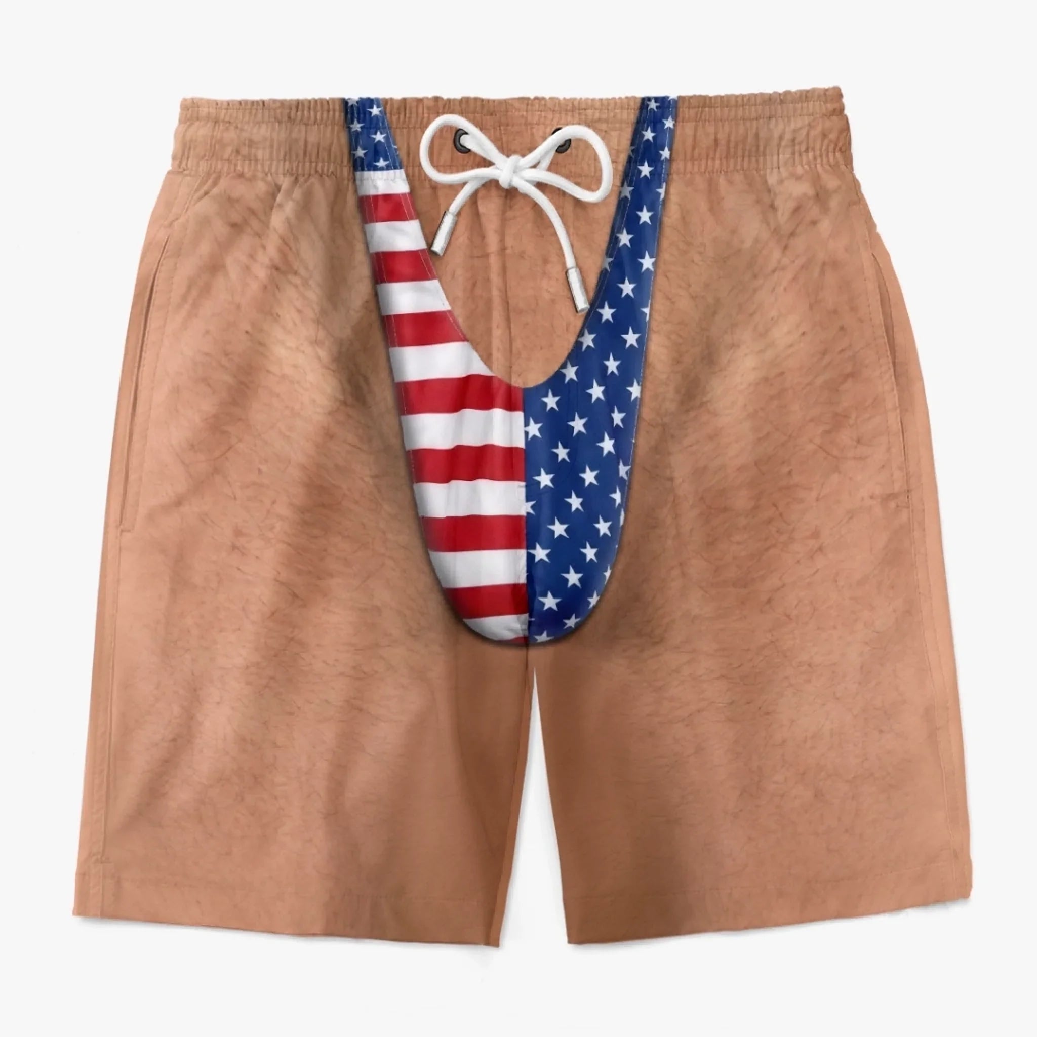 Custom Funny Patriotic Men Swim Trunks - Personalized Summer Vacation And Travel Gifts For Men - Looking Like Trouble