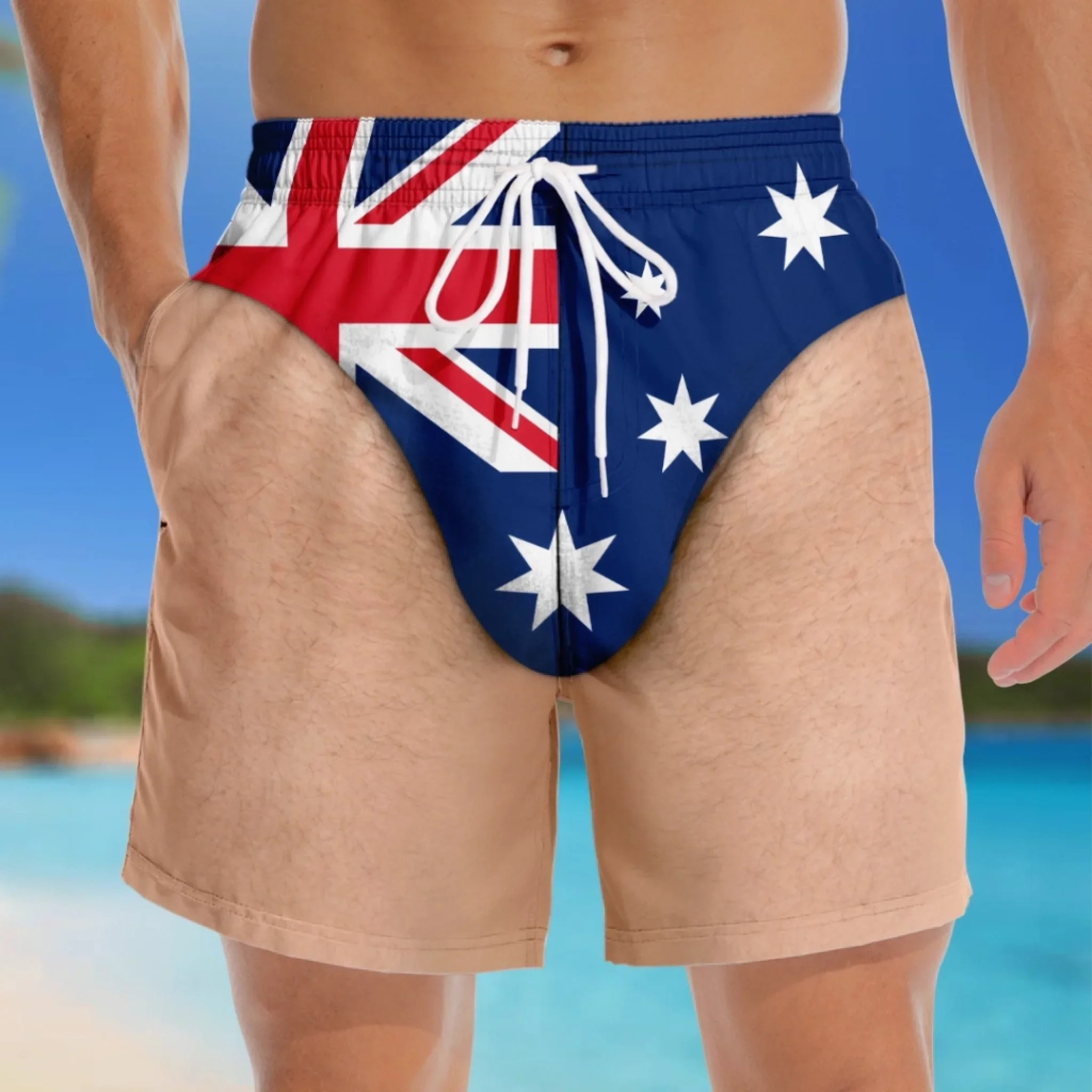 Custom Funny Men Swim Trunks - Personalized Summer Vacation And Travel Gifts For Men - Born For Summer