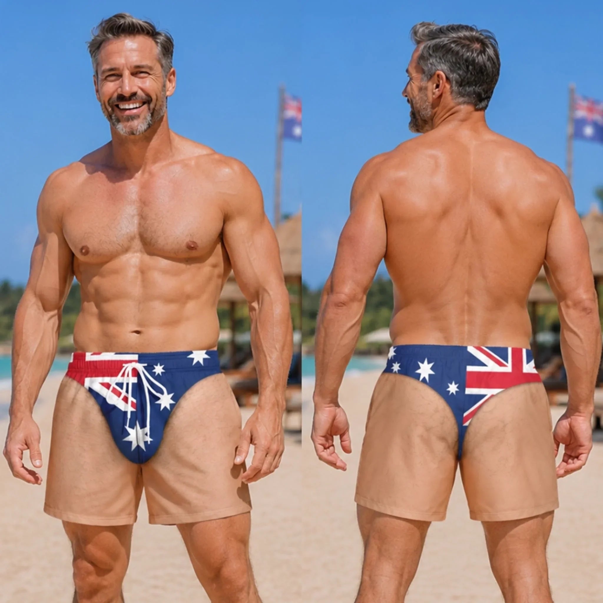 Custom Funny Men Swim Trunks - Personalized Summer Vacation And Travel Gifts For Men - Born For Summer
